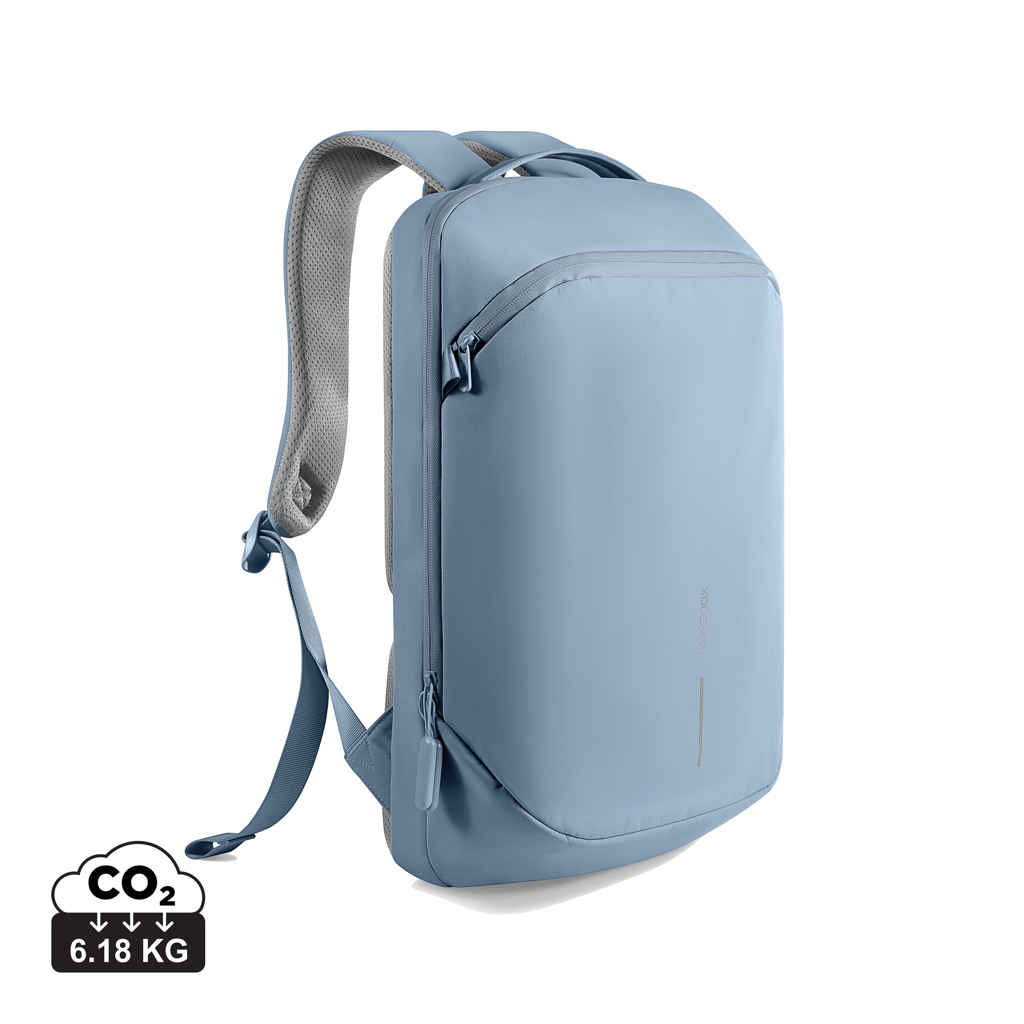 Sac à dos fin en nylon recyclé personnalisé Bobby Air bleu et gris